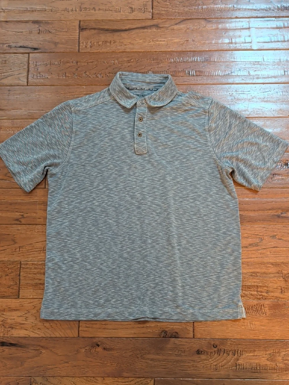 Johnston & Murphy Vintage Slub Heathered Slate Polo